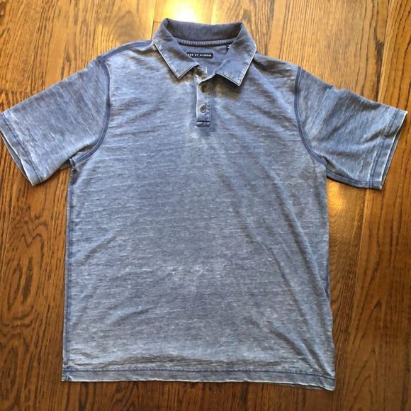 AGE OF WISDOM Mens Navy Blue Soft Short Sleeve Polo Shirt Size Large - Picture 5 of 5